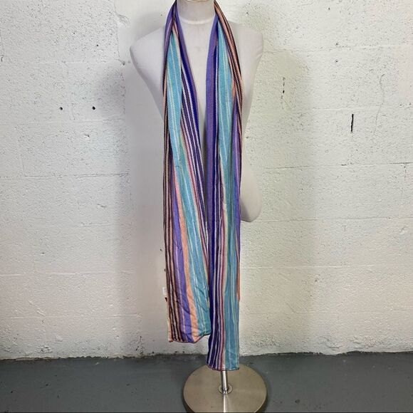 Missoni Multi-Color Striped Knit Long Scarf - Picture 9 of 9